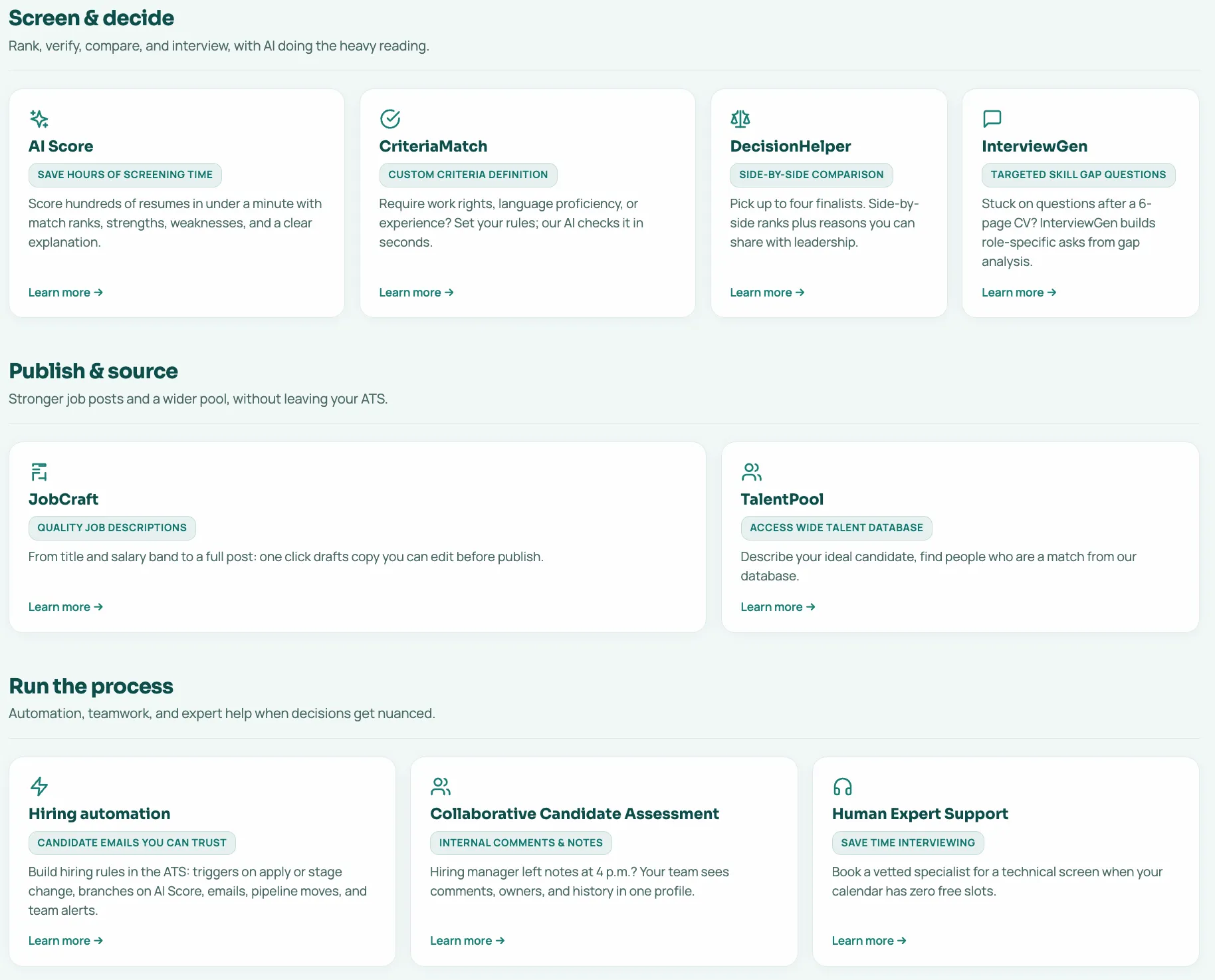 Canvider applicant tracking system overview: analytics and hiring workflows across AI Score, screening, and collaboration.